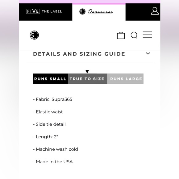 Five Dancewear AXS Black High Tied Athletic shorts - Picture 4 of 6